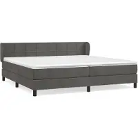 vidaXL Boxspring met matras fluweel donkergrijs 200x200 cm