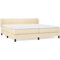 vidaXL Boxspring met matras stof crèmekleurig 200x200 cm