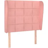 vidaXL Hoofdbord met randen 103x23x118/128 cm fluweel roze