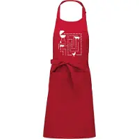 Kariban Luxe BBQ- en keukenschort - tesktschort - Pak me dan - 76 x 90 cm - verstelbaar en voorvak - one size - verjaardag - barbecue cadeau - rood