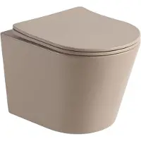 Guido Gusto Hangend toilet Julio randloos inclusief softclose zitting mat beige 48x36,5x36cm