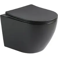 Guido Gusto Hangend toilet Pietro randloos inclusief softclose zitting mat zwart 49x37x37cm