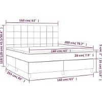 vidaXL Boxspring met matras stof blauw 160x200 cm