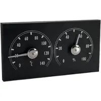 Saunia - Sauna Thermometer en Hygrometer - Zwart