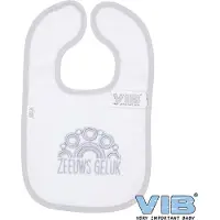Vib - Slabbetje Luxe velours - Zeeuws geluk (Wit-Grijs) - Babykleertjes - Slabbetjes - zwangerschap aankondiging - baby aankondiging