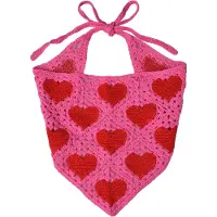 Clayre & Eef Bandana Kind 80 cm Roze Katoen Hartjes