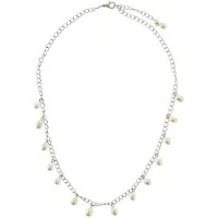 Behave - Ketting - Dames - Echte Zoetwaterparels - Wit - Zilverkleurig - 52.50 cm