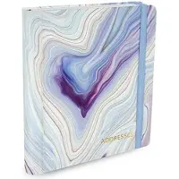 Peter Pauper Press Addressbook Large - Blue Agate - met elastieksluiting - 16x21 cm
