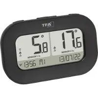 TFA-Dostmann DOUBLE-CHECK 30.3073.01 Draadloze thermometer digitaal Zwart