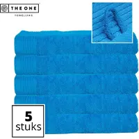 The One Towelling Classic Strandlakens - 100 x 180 cm - 5 Stuks - Voordeelverpakking - Hoge vochtopname - 100% Gekamd katoen - Turquoise