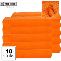 The One Towelling Classic Strandlakens - 100 x 180 cm - 10 Stuks - Voordeelverpakking - Hoge vochtopname - 100% Gekamd katoen - Oranje