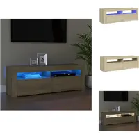vidaXL Tv-kast - Tv-kasten - Televisiekast - Televisiekasten - Tv-meubel met LED-verlichting 120x35x40 cm sonoma eikenkleurig