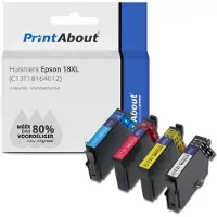 PrintAbout Huismerk Epson 18XL (T1816) Inktcartridge 4-kleuren Multipack Hoge capaciteit