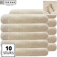 The One Towelling Classic Strandlakens - 100 x 180 cm - 10 Stuks - Voordeelverpakking - Hoge vochtopname - 100% Gekamd katoen - Beige