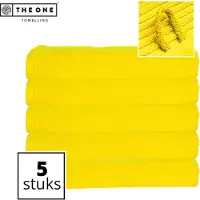The One Towelling Classic Strandlakens - 100 x 180 cm - 5 Stuks - Voordeelverpakking - Hoge vochtopname - 100% Gekamd katoen - Geel