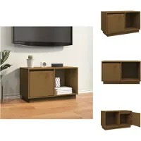 vidaXL Tv-kast - Tv-kasten - Tv-meubel - Hifi-meubel - Tv-meubel 74x35x44 cm massief grenenhout honingbruin