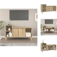 vidaXL Tv-kast - Tv-kasten - Tv-meubel - Tv-meubel Met LED-verlichting - Tv-meubel 100x35x55 cm bewerkt hout sonoma eikenkleurig