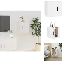 vidaXL Tv-kast - Tv-kasten - Televisiekast - Bijzetkast - Tv-wandmeubel 40x34,5x40 cm wit