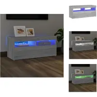 vidaXL Tv-kast - Tv-kasten - Tv-meubel - Hifi-meubel - Tv-meubel met LED-verlichting 90x35x40 cm grijs sonoma eiken
