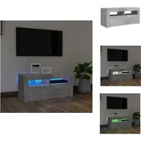 vidaXL Tv-kast - Tv-kasten - Televisiekast - Televisiekasten - Tv-meubel met LED-verlichting 90x35x40 cm betongrijs
