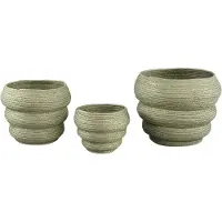 Ptmd Summera Green round paper rope pot layered SV3