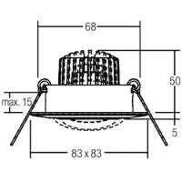 Brumberg Downlight BB14, dimbaar, chroom / zilver, Hal, Aluminium, downlight