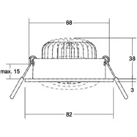 Brumberg Downlight BB33, dimbaar, zwart, Woon-/ Eetkamer, Aluminium, downlight