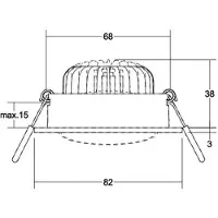 Brumberg Downlight BB35, dimbaar, wit / opaal, Woon-/ Eetkamer, Aluminium, downlight