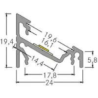 Brumberg aanbouw hoekprofiel, lengte 2 meter, wit Anbau-Eckprofil Komplett-Set, wit / opaal, Aluminium