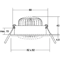 Brumberg Downlight BB38, dimbaar, wit / opaal, Woon-/ Eetkamer, Aluminium, downlight