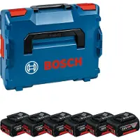 Bosch 1600A02A2S 6-delige Accu Set In L-BOXX - 6x 18V 4.0Ah Accu's