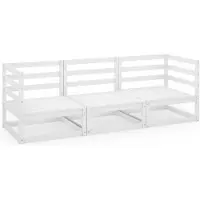 vidaXL Tuinbank 3-zits massief grenenhout wit
