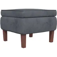 vidaXL Kruk met houten poten fluweel donkergrijs