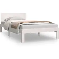 vidaXL Bedframe massief grenenhout wit 100x200 cm