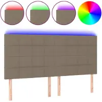 vidaXL Hoofdbord LED 180x5x118/128 cm stof taupe