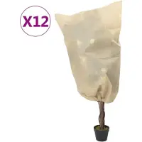 vidaXL Plantenhoezen met trekkoord 12 st 70 g/m² 0,8x0,8 m