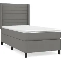 vidaXL Boxspring met matras stof donkergrijs 80x200 cm