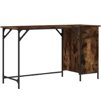 vidaXL Bureau 131x48x75 cm bewerkt hout gerookt eikenkleurig