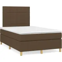 vidaXL Boxspring met matras stof donkerbruin 120x200 cm