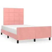 vidaXL Bedframe met hoofdeinde, roze, 120x200 cm, fluweel
