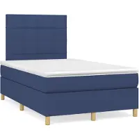 vidaXL Boxspring met matras stof blauw 120x200 cm