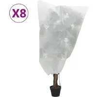 vidaXL Plantenhoezen met trekkoord 8 st 70 g/m² 0,8x0,8 m