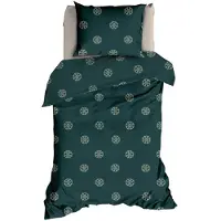Romanette Dekbedovertrek Flocons Forestgreen Flanel-140 x 200 / 220 cm | 1-Persoons