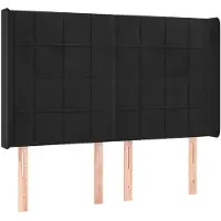 vidaXL Hoofdbord met randen 147x16x118/128 cm fluweel zwart
