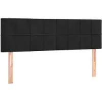 vidaXL Hoofdborden 144x5x78/88 cm fluweel zwart
