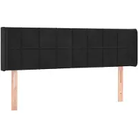 vidaXL Hoofdbord met randen 147x16x78/88 cm fluweel zwart