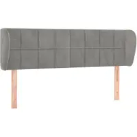 vidaXL Hoofdbord met randen 147x23x78/88 cm fluweel lichtgrijs