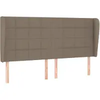 vidaXL Hoofdbord met randen 183x23x118/128 cm stof taupe