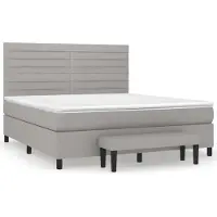 vidaXL Boxspring met matras stof lichtgrijs 160x200 cm