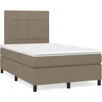 vidaXL Boxspring met matras stof taupe 120x200 cm